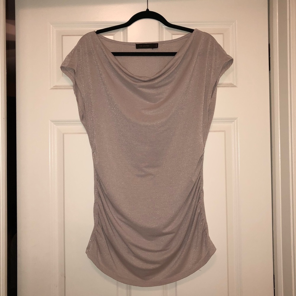 NWOT The Limited Pale Lavender Sparkle Top Sz L